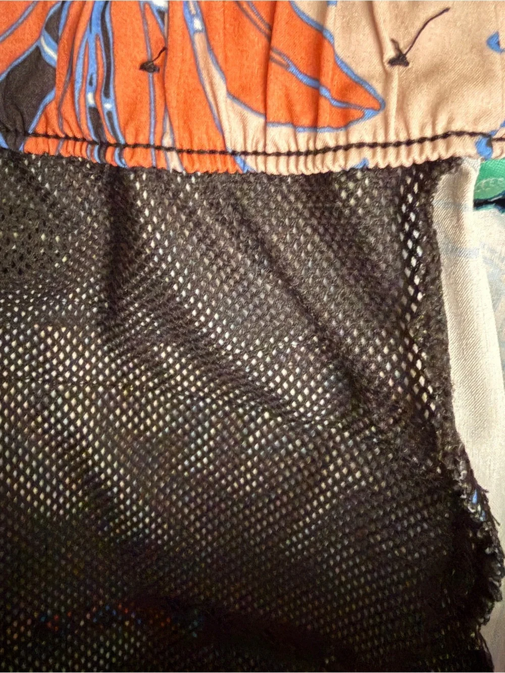 Reel Legends Coral  & Black Tropical Drawstring Shorts